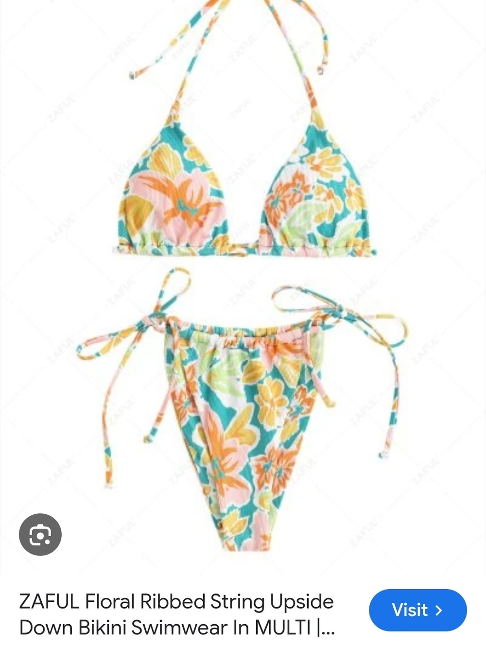 Floral String Bikini Set Small Zaful